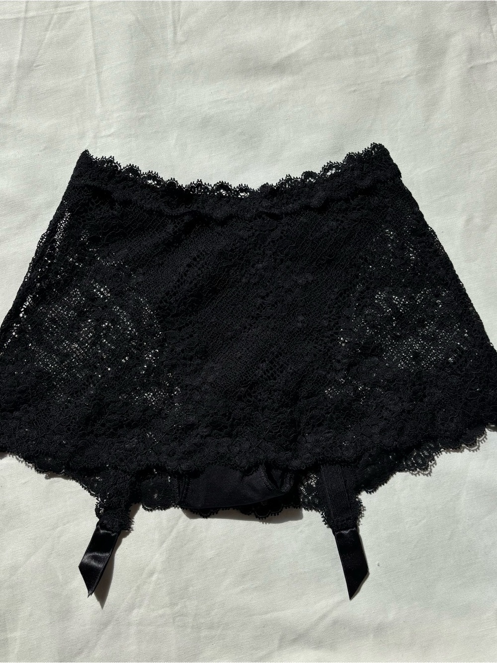 La Perla Black Lace Gartered Skirt